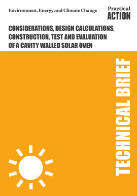 Considerations, design calculations, construction, test and evaluation of a cavity walled solar oven